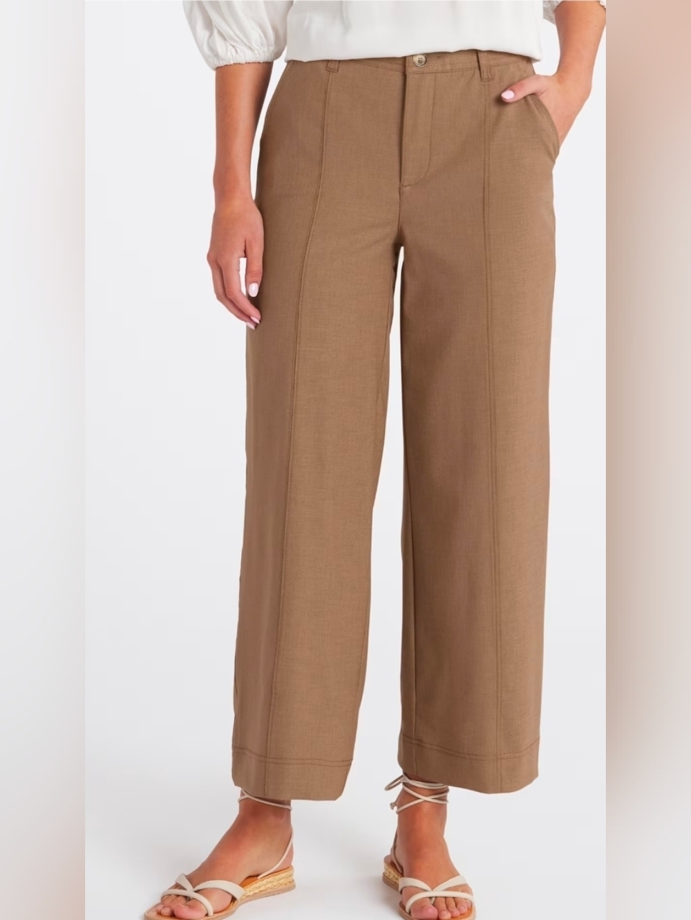 Democracy Khaki Tan Straight-Leg Dress Pants With Comfort Waist, 6P